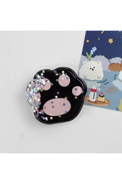 Popsocket SİMLİ SULU KEDİ PATİSİ Telefon Tutucu, Yapıştırmalı Epoksi Yüzey Parmak Tutucu Standlı