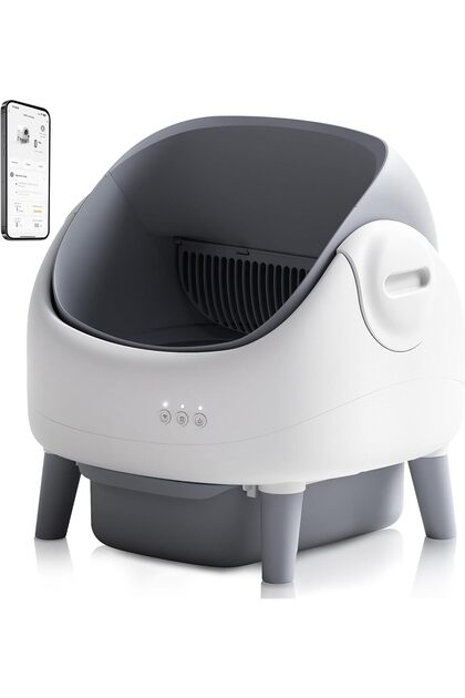 Open Top Automatic Cat Litter Box – Smart Self-Cleaning Cat Toilet with App Control, Large Capacity & Odor Management