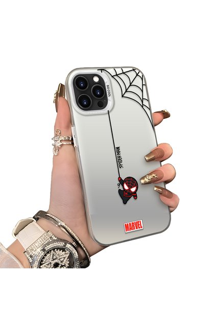 iPhone 13 Pro Max Compatible Silicone Edge Hard Back Case Couple Phone Case Spiderman Patterned