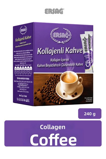 Collagen Coffee Type 1-3 Powdered Coffee Containing Collagen 240 Gr