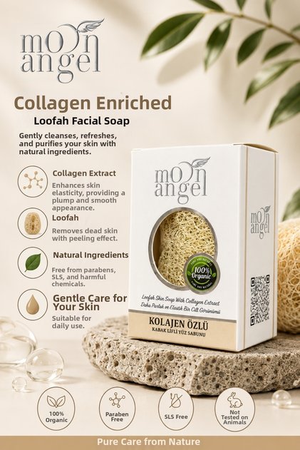 Pumpkin Fiber Soap with Collagen Extract for Plump and Smooth Skin Care