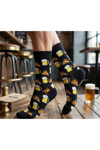 Pizza Patterned Colorful Unisex Socks