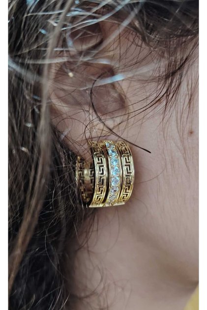 Cercei creole versa placati cu aur 14 k