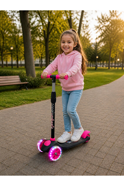 Furkan Toys Tulpar Scooter Katlanabilir Led Işıklı Silikon Tekerli