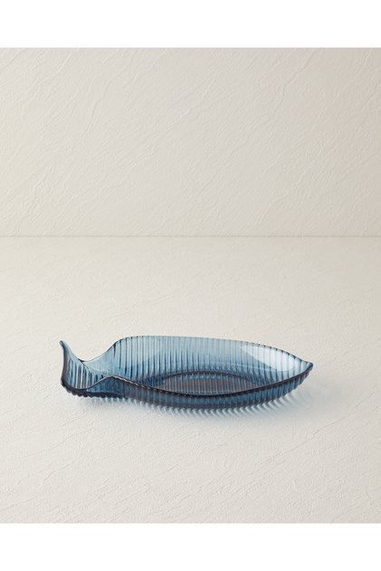Fishy Glass Snack Bowl 21 cm Blue