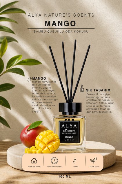 Nature's Scents Mango Bambu Çubuklu Oda Kokusu- Mango Kokusu