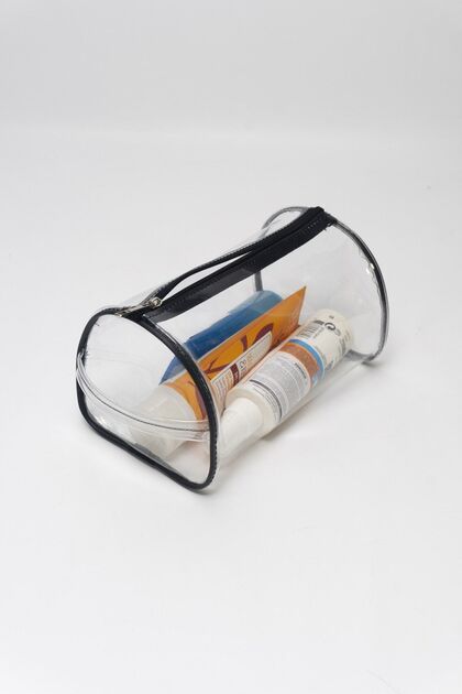 Suitcase Type Hand Held Transparent Holiday, Beach, Cosmetic, Makeup and Care Bag