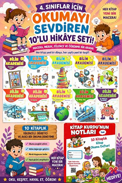 5 Renk Yayınları 4 .Sınıf Öğrencileri İçin Zevkle Okuyacağı 10 lu