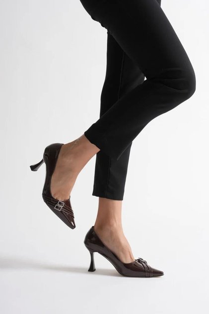 Women's Bitter Brown Patent Leather Shoes Tr08Ms25P
