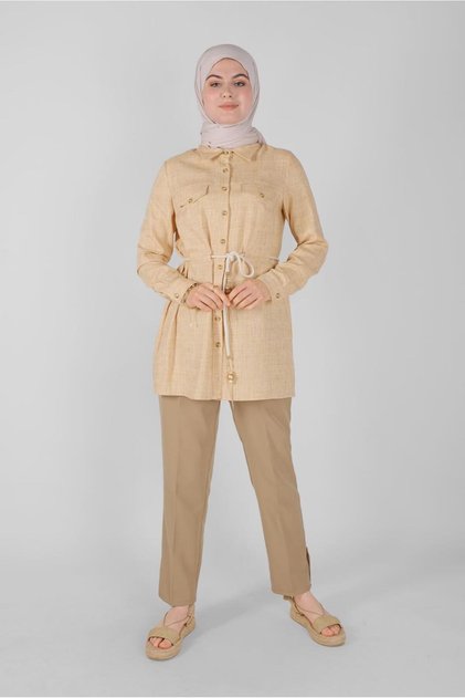 Buttoned Checked Tunic 41628