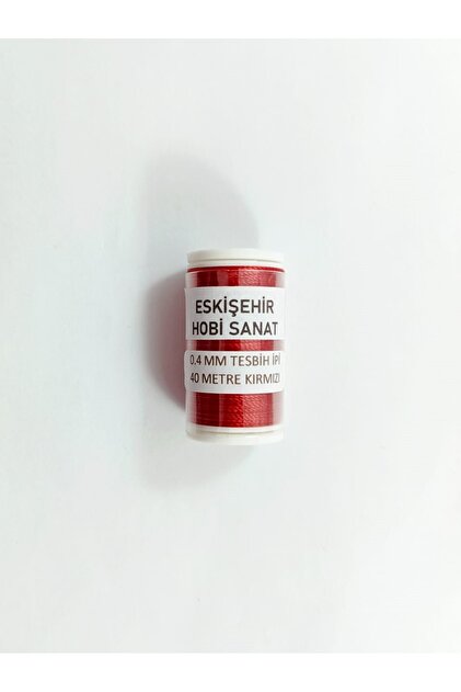 Eskişehir hobi sanat 0.4 Mm 40 Metre Kırmızı Renk Tesbih ipi
