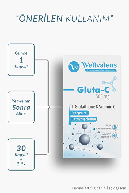 vitamin c and glutathione tablets Wellvalens Gluta-C Glutathione 500 Mg + Vitamin C