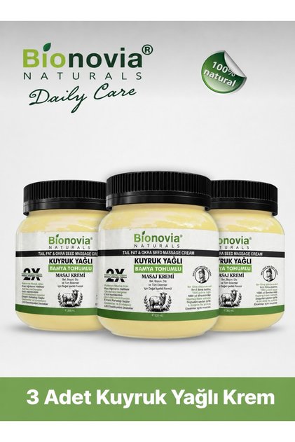 Vegetable Cream Set with Tail Oil and Okra Seeds 300 ml X 3 Pieces