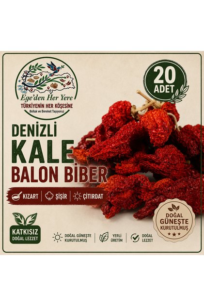 Denizli Tatlı Kale Biberi(BalonBiber) 20 Ad.(Kızart-Şişir-Çıtırdat) içinde hafif acı olan var