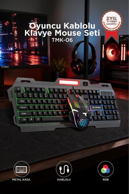 Torima Oyuncu Rgb Işıklı Kablolu Q Klavye Ve Mouse Seti TMK06