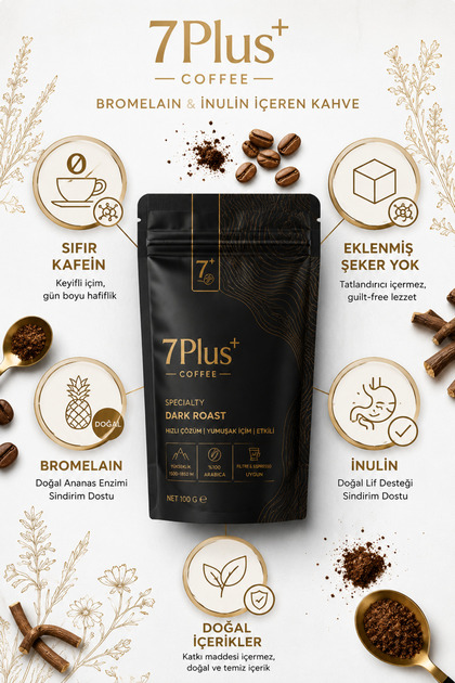 7PLUS 7PLUS Inülin Ve Bromelain Coffee - 100gr - Fiyatı, Yorumları