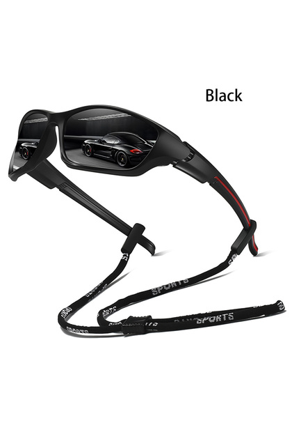 GL-F33(Black) With Chain Fashion Men Women Running Mountaineering Fishing Sunglasses Driving Outdoor