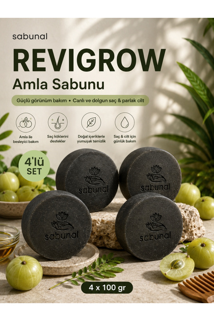Revigrow Amla Soap 4 Pieces - Powerful Appearance-Enhancing Natural Soap for Hair and Beard