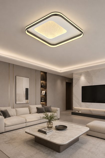SİLVA 50 LİK LED AVİZE 3 RENK IŞIK MOD MODERN DEKORATİF AYDINLATMA
