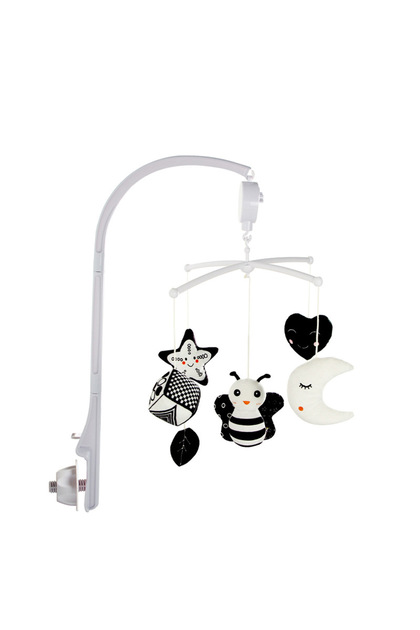Bee 678 Animal Music Box Black and White Bed Bell Toy Baby Crib Rattles Baby Toys 0-12 Months Infant