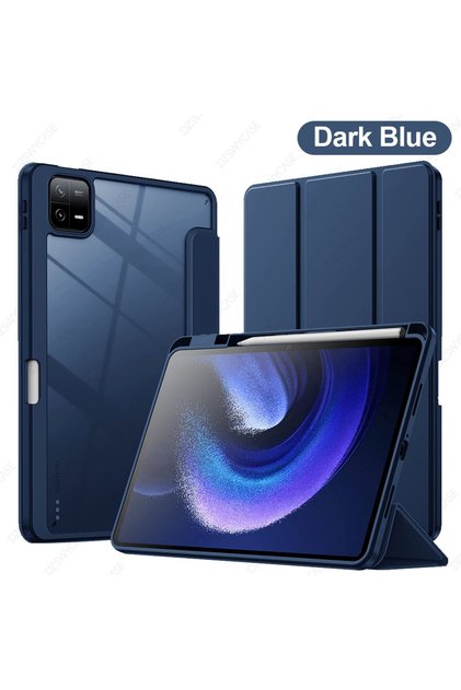Dark Blue Case for Xiaomi Mi Pad 6/Mi Pad 6 Pro (11-Inch, 2023 Model) with Pen Holder, Back Stand Sh