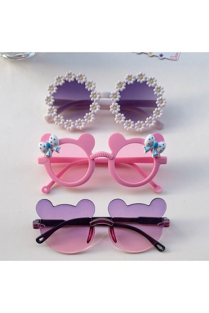C-3Pcs 3/6Pcs 2026 Boys Girls Cute Newest Double Colors Bear Shape Kids Children Baby Bear Ear Heart