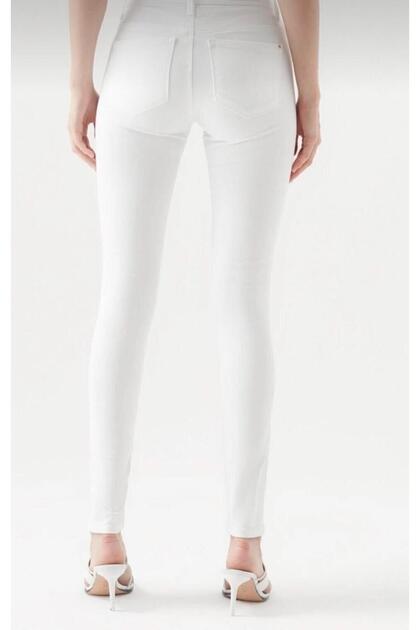 New Season High Waist Shape-Defining Lycra Tight-Leg Women's White Skinny Jeans