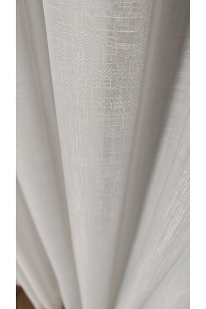 Linen Folded Natural Tulle Curtain Heavy Weight 1/2 Seyrek Pile Wrinkle-Free No Ironing Needed Living Room Curtain