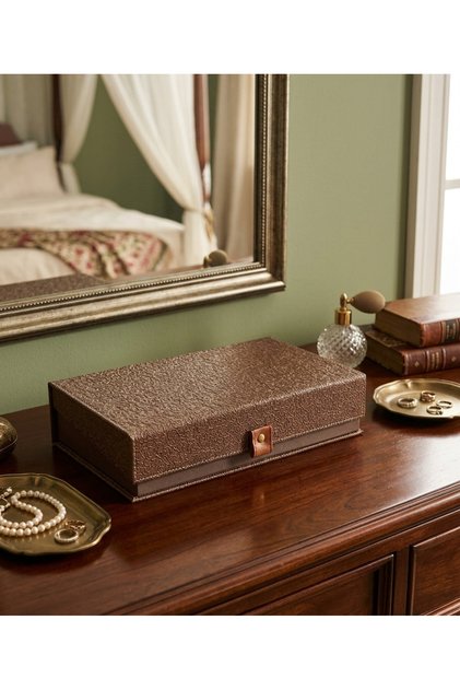 Multi-Purpose Leather Covered Glasses Storage Box