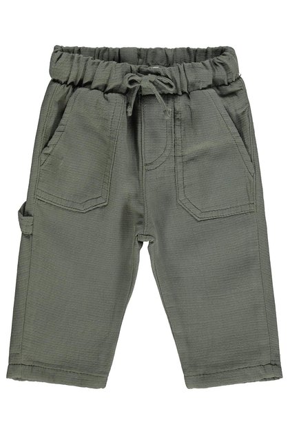 6-18 Months Pants with Decorative Labels - Khaki