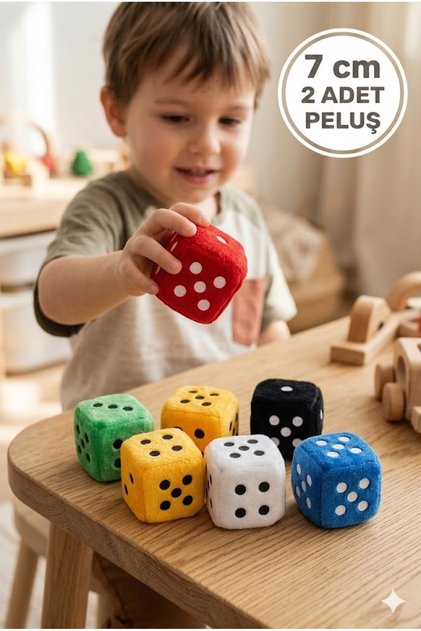 Peluş Küçük Zar 7cm 2 ADET