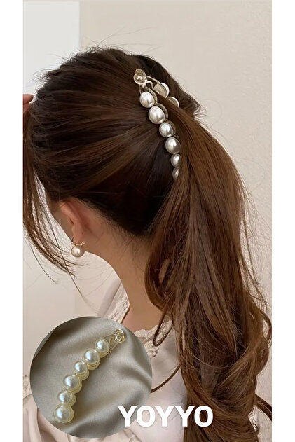 Pearl Banana Buckle 11 cm Women's Hair Accessory
