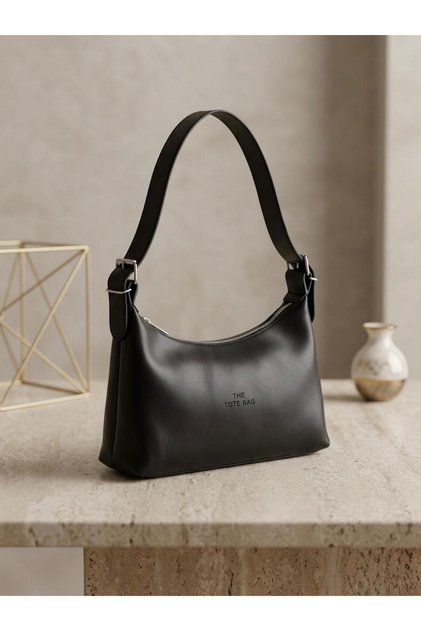 Minimalist Women's Shoulder Bag with Buckle Strap Detail 29X18 cm