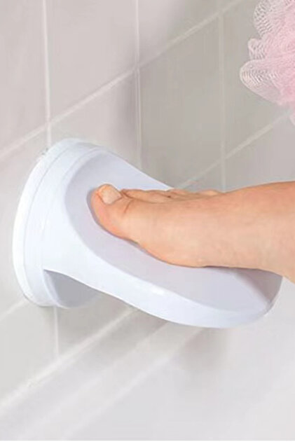 Duş İçi Vakumlu Ayak Basamağı Banyo Tıraş Desteği Kaymaz Yüzeyli Ayak Dayama Aparatı