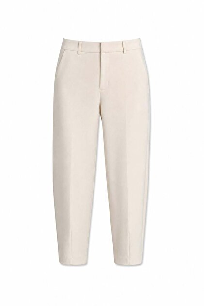 Beige Trousers with Cuffs
