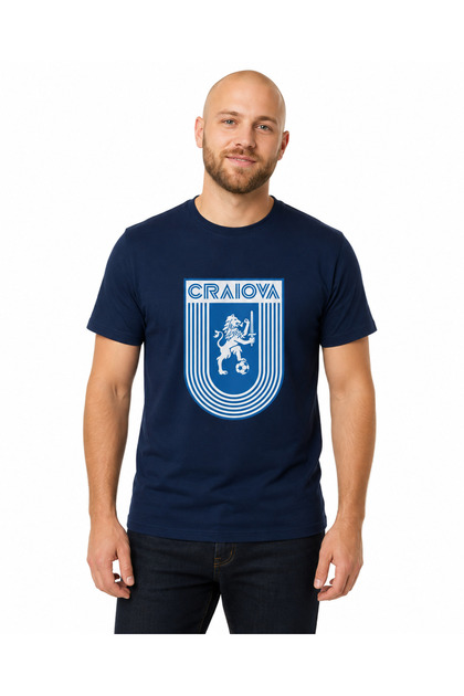 Ανδρικό μπλουζάκι από βαμβάκι με στάμπα του μεγάλου CS Universitatea Craiova