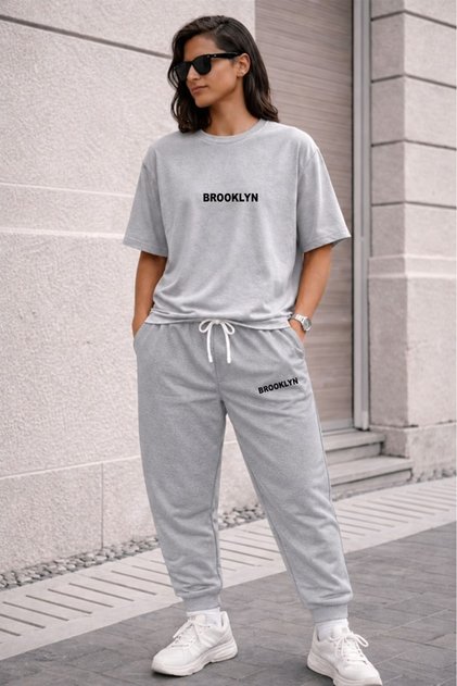 Women's Brooklyn Printed Tracksuit Set Unisex – Casual Comfortable Combination Oversize