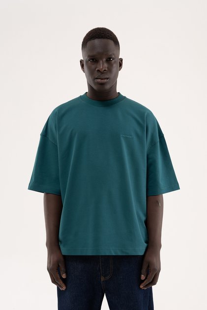 Men's Bacis Boxy T-Shirt Oil Green