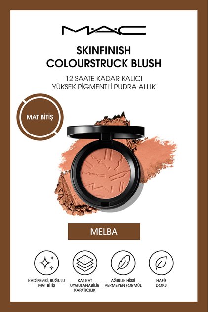 Skinfinish Colourstruck Blush 12 Saate Kadar Kalıcı, Yüksek Pigmentli Pudra Allık - Melba