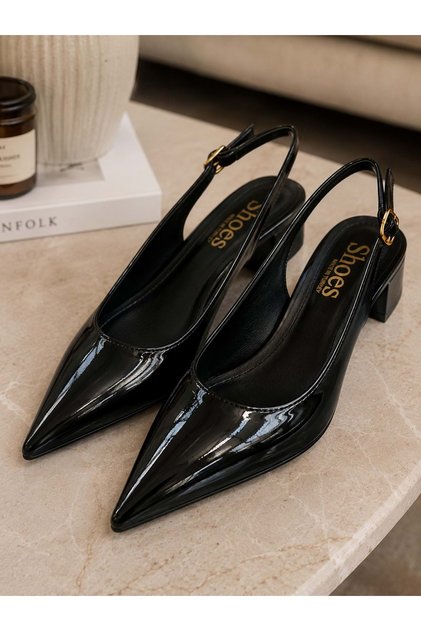 Women's Patent Leather Banded New Season Short Heeled Shoes