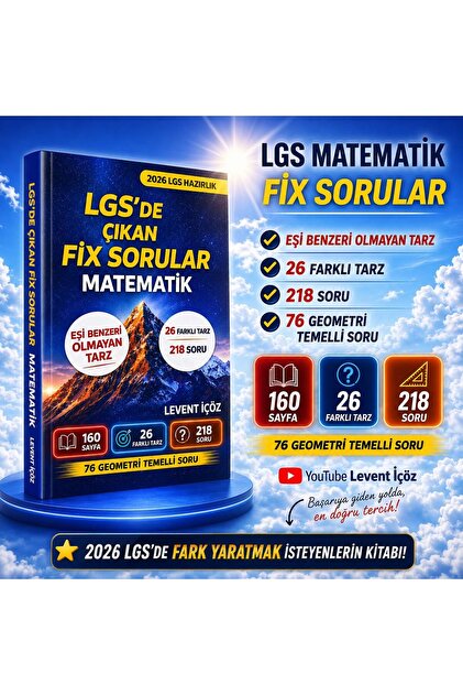 Bi bigelio LEVENT İÇÖZ LGS 8.SINIF MATEMATİK FİX SORULAR - KAOS