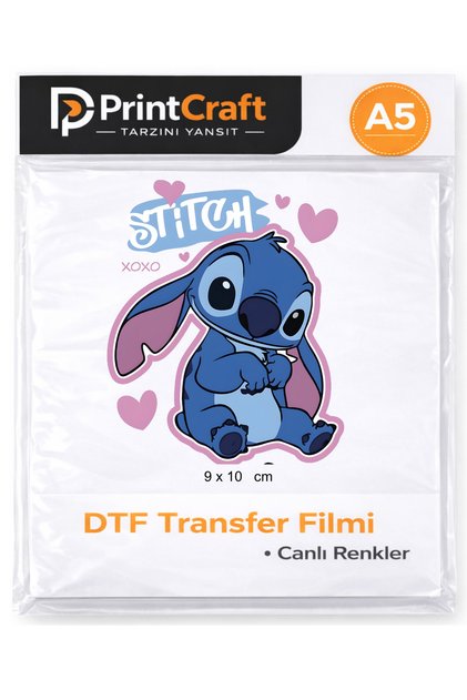 9x10 cm XOXO Modeli Ütü ile Yapışan DTF Transfer Baskı (A5)