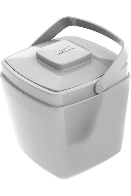 Insulated Portable Ice Cube Bucket Container [White, 2.5L]