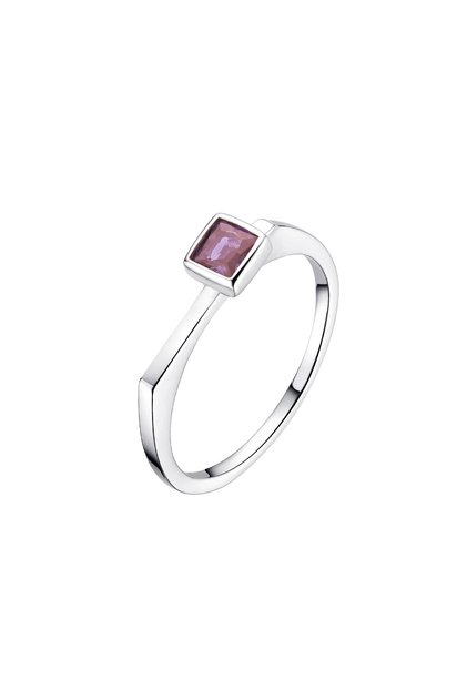 Inel Argint Square Stone 54 mm / Argint placat cu rodiu / Zircon violet