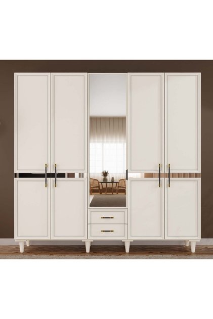 Kardelen 5 Kapaklı Gardrop / 5 Kapılı Dolap / Komple MDF / Modern Tasarım
