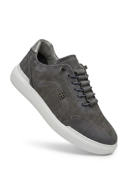 T.Güneş 8732 Gray Genuine Leather Lightweight Comfortable Orthopedic Daily Men's Shoes