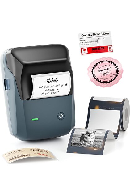 B1 Pro 300dpi HD Etiket Yazıcı, Uzay Mavisi, (1 Rulo 50x30mm Etiket Dahil), Fotoğraflar, Mağazalar, Notlar, Çalışma Grafikleri, Küçük İşletmeler için İdeal