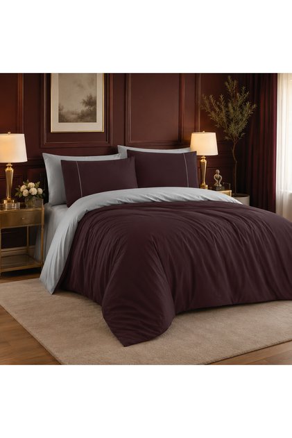 100% Cotton Satin Double Face Double Duvet Cover Set