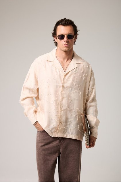 Turn-Down Collar Woven Shirt