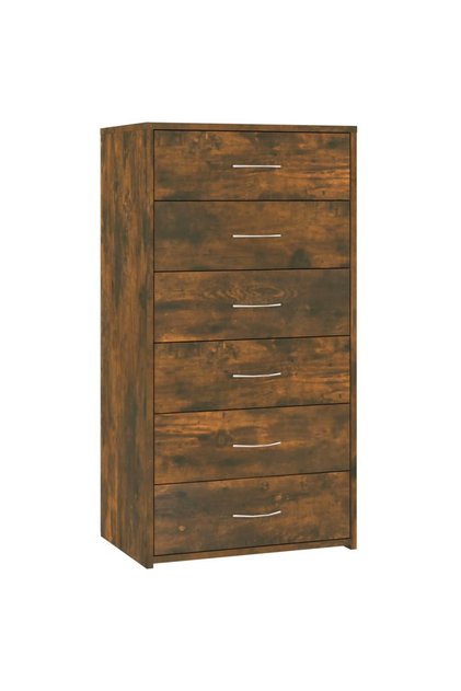 Servantă cu 6 sertare, stejar fumuriu, 50x34x96 cm, lemn